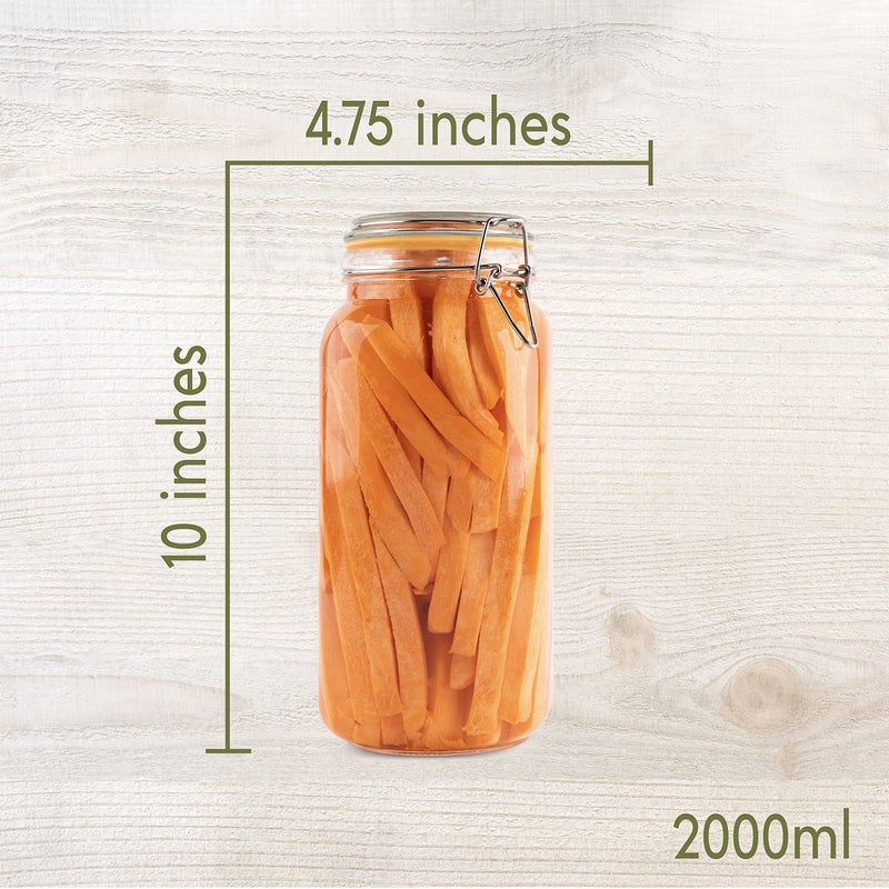 Galashield Glass Jars with Lids [67 oz] Food Storage Jars with Airtight Lids Leak Proof Glass Canisters for Kitchen - Image 3